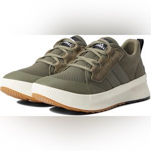 NWT IN BOX SOREL Out N About™ III Low Sneaker Waterproof Stone Green 8 M